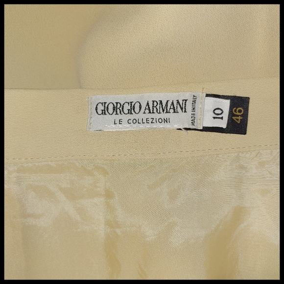 Giorgio Armani Vintage Cream Skirt, 10, 46 - Picture 5 of 6